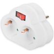 lamtech power socket splitter with 2 schuko outlets on off switch white lam023817 photo