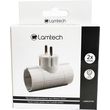 lamtech power socket splitter with 2 schuko outlets white lam023756 photo