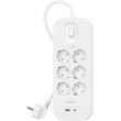 belkin plugboard 6 socket 1xusb a 1xusb c 650j 2m photo