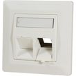 logilink keystone faceplate 45 for 2 modules pure white photo