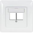 logilink keystone faceplate 90 for 2 modules straight outlet signal white photo