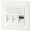 logilink keystone faceplate for 3 modules german type pure white photo