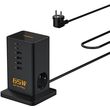 tessan 8 in 1 gan power strip 2xschuko 4xusb 2xtype c 65w with cable 2m black ts fs02de00 photo