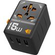tessan universal travel adapter 2xusb 1xtype c max 15w ts wta01 photo