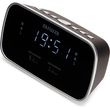 aiwa dual alarm clock radio with 2 charging usb ports black cru 19bk photo