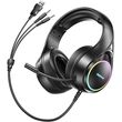 remax rm 708 black rgb wired headset photo
