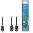 nedis cabw22200at05 stereo audio cable 35 mm male 2x rca male 05 m anthracite photo