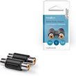 nedis cagb24952bk stereo audio adapter 2x rca female 2x rca female blackp photo