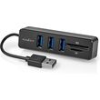 nedis ccgb60250bk01 usb 20 hub 1x usb a 3x usb a female 5 portss sd microsd photo
