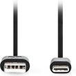 nedis ccgb60600bk01 usb 20 cable usb a male usb c male 60w 010m black photo