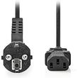 nedis cegl10000bk50 power cable angled scuko male iec 320 c13 500m black photo