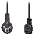 nedis cegl10100bk20 power cable angled schuko male iec 320 c5 200m black photo