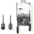 nedis coth15010gy50 balanced xlr audio cable xlr 3 pin male xlr 3 pin female 50 m grey photo