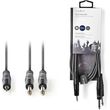 nedis coth23205gy15 stereo audio cable 635 mm male 35 mm male 15m grey photo