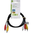 nedis cvgl24300bk15 composite video cable 3x rca male 3x rca male 150m black photo