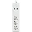 nedis wifip312fwt smartlife wi fi power strip 3x schuko plug 4xusb 3680w with cable 180m photo