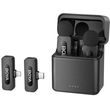 boya by v3 combo mobile wireless mic for android iphone usb c lightning 2 person vlog w dock photo