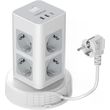 tessan 11 in 1 tower surge protector 8xschuko 2xusb 1xtype c 2m retractable cable tps03rx de c photo