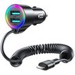 car charger joyroom jr cl25 2x usb lightning cable black photo