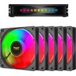 armaggeddon pc cooling fan 12cm chroma rgb kit 3000 5 pack black chr kit3000b photo