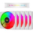 armaggeddon pc cooling fan 12cm chroma rgb kit 3000 5 pack white chr kit3000w photo