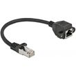 delock network cable extension s ftp rj45 male to rj45 female cat6a 25 cm black photo