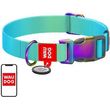 nylon dog collar with qr code waudog gradient blue size xl photo