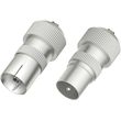 coaxial antenna connectors plug hama 205211 socket metal 2 pieces photo
