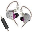 kz zsn pro purple mic iem 35 in ear monitor earphones dynamic hybrid dual driver 1ba 1dd photo