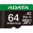 adata ud64gui3v30a2sp ra1 speed plus 64gb micro sdxc uhs i 160mb s u3 c10 with adapter photo