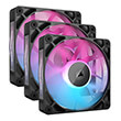 corsair co 9051018 ww rx120 icue link rgb fan starter kit 3 x 120mm black with icue link system hub photo