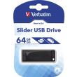 verbatim 98698 slider 64gb usb20 drive black photo