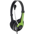 esperanza eh158g stereo headphones with microphone rooster green photo