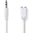 nedis cagp22100wt02 stereo audio cable 35mm male 2x 35mm male 02m white photo