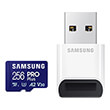 samsung mb md256sb ww pro plus 256gb micro sdxc 2023 uhs i u3 v30 a2 usb reader photo