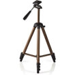 nedis tpod2100bz tripod pan tilt 130cm max 2 kg black silver photo