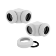 corsair hydro x fitting hard xf 90� angled glossy white 2 pack 12mm od compression photo