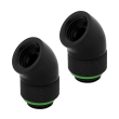 corsair hydro x fitting adapter xf 45� angled rotary black 2 pack photo