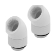 corsair hydro x fitting adapter xf 45� angled rotary glossy white 2 pack photo