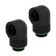 corsair hydro x fitting adapter xf 90� angled rotary black 2 pack photo
