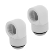 corsair hydro x fitting adapter xf 90� angled rotary glossy white 2 pack photo