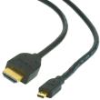 cablexpert cc hdmid 10 hdmi cable male to micro d male gold plated 3m black photo