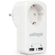 energenie eg acu2 01 w single ac socket pass through usb charger x2 21a white photo