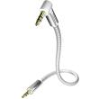 in akustik premium ii mp3 audio cable 35mm jack plug 90� 15m white silver photo