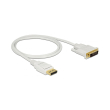 delock 83813 cable displayport 12 male dvi 24 1 male passive 4k 30 hz 1 m white photo