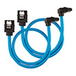 corsair diy cable premium sleeved sata data cable set 90 connectors blue 30cm photo