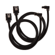corsair diy cable premium sleeved sata data cable set 90 connectors black 60cm photo