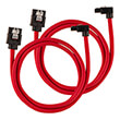 corsair diy cable premium sleeved sata data cable set 90 connectors red 60cm photo