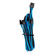 corsair diy cable premium individually sleeved split pcie cable 2 conn type4 gen4 blue black photo