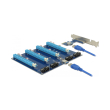 delock 41427 riser card pci express x1 4 x pcie x16 with 60 cm usb cable photo